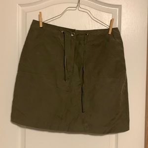 Army green mini skirt